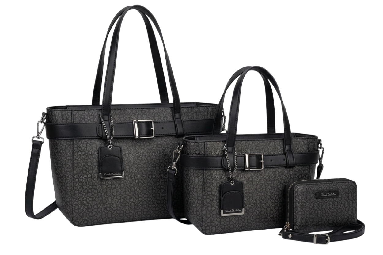 62165/SETM13 L SHOPPING, M BAULETTO, XS PORTAFOGLIO NERO 41233