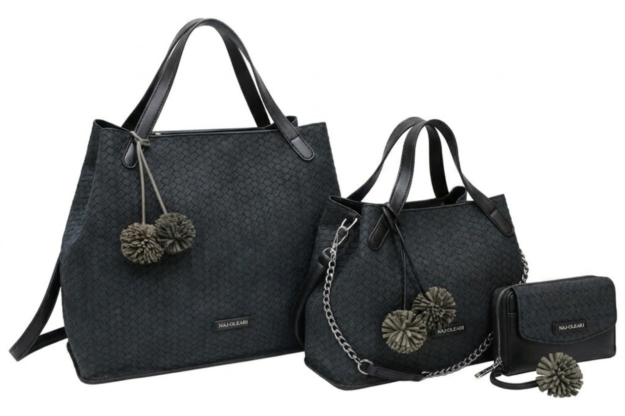 62148/SETIN3 L BAULETTO, M BAULETTO, XS PORTAFOGLIO NERO 41233