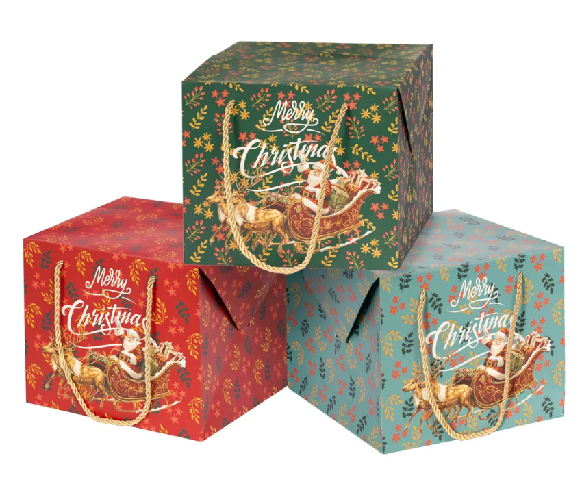 SAP201MIX BAG BOX BABBO NATALE 24cm x 24cm x 20cm MIX 40739