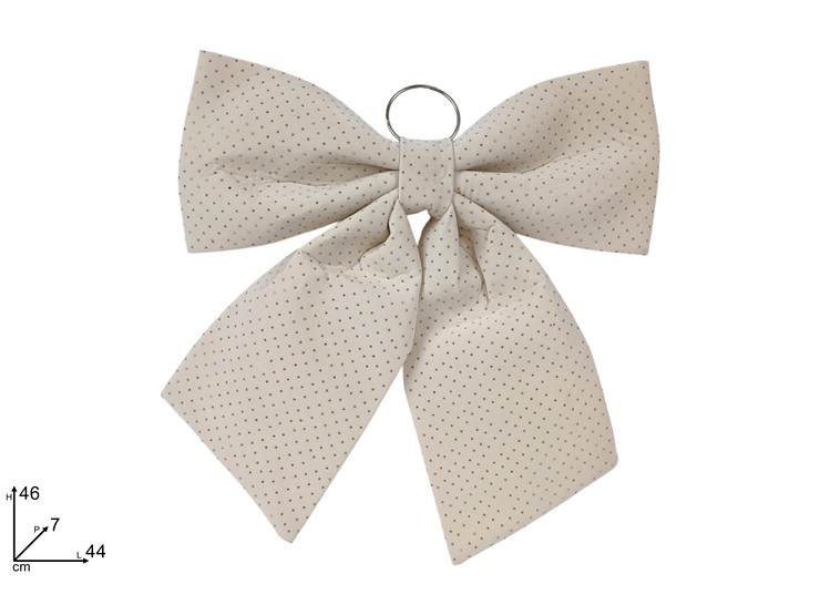 FIOCCO 44x46cm EFFETTO VELLUTO BIANCO CON APPLICAZIONE ORO 488226 40649