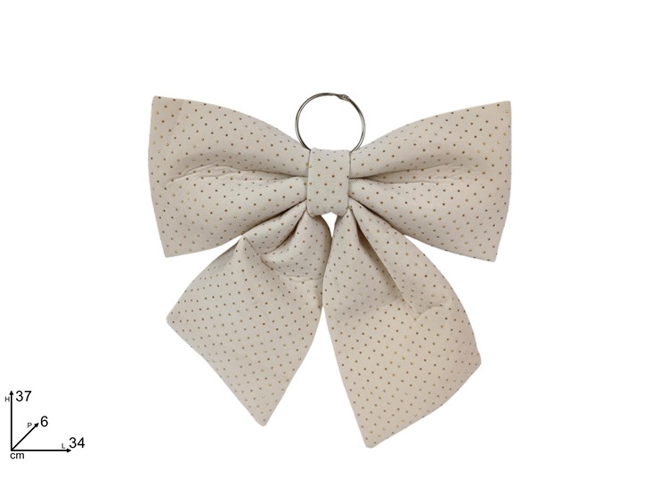FIOCCO 34x36cm EFFETTO VELLUTO BIANCO CON APPLICAZIONE ORO 40649