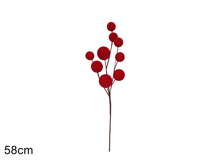 STELO 9 PALLE 58cm EFFETTO VELLUTO ROSSO 465876 40649
