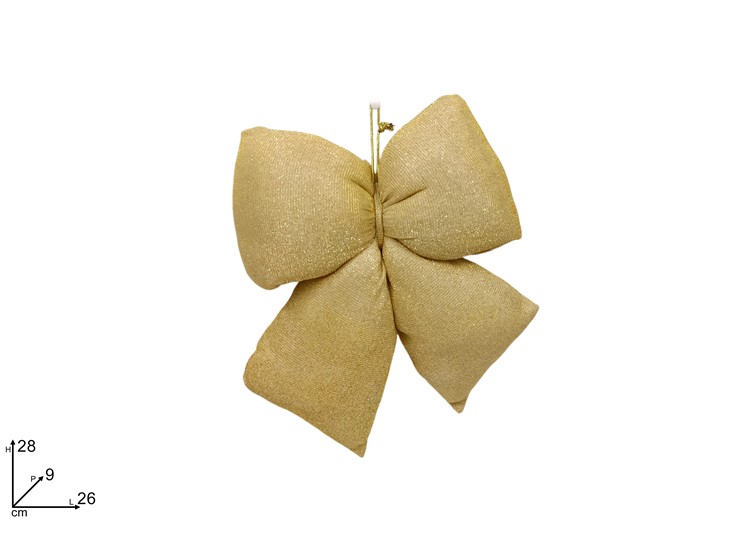 FIOCCO BOMBATO H28cm GLITTERATO ORO 393995 40649