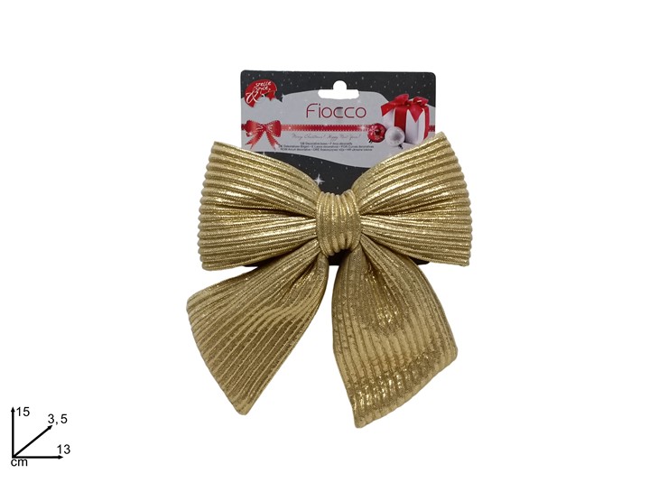 FIOCCO 13cm TESSUTO RIGATO ORO 306001 40649