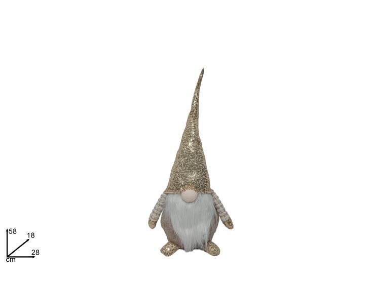 GNOMO DI NATALE 58cm CON CAPPELLO PAILETTES ORO 221090 40649