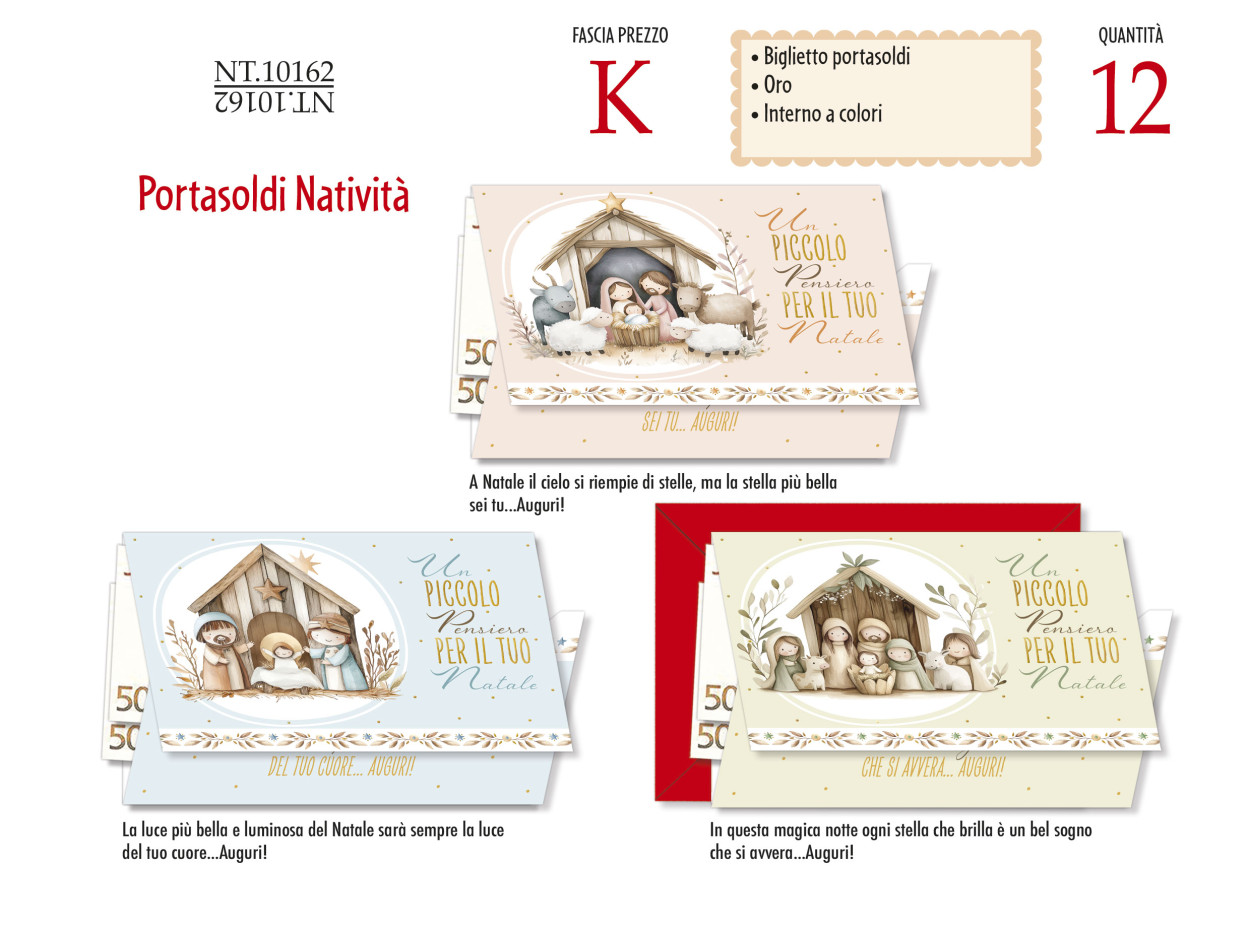 NT10162 PORTASOLDI DI NATALE PRESEPE 40631