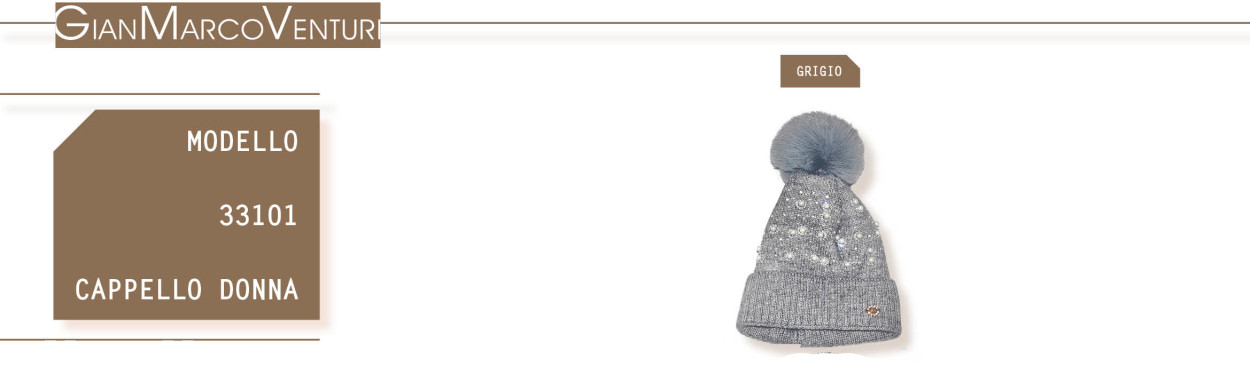 33101GR CAPPELLO DONNA GRIGIO 41100
