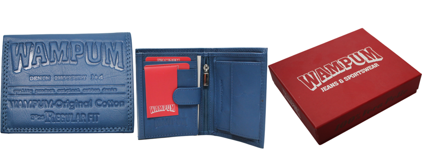 PDK258PF UOMO WAMPUM VERA PELLE BLU 52248