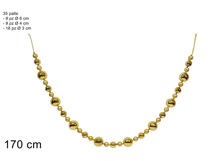 GHIRLANDA PALLINE 170cm ORO 403649 40649