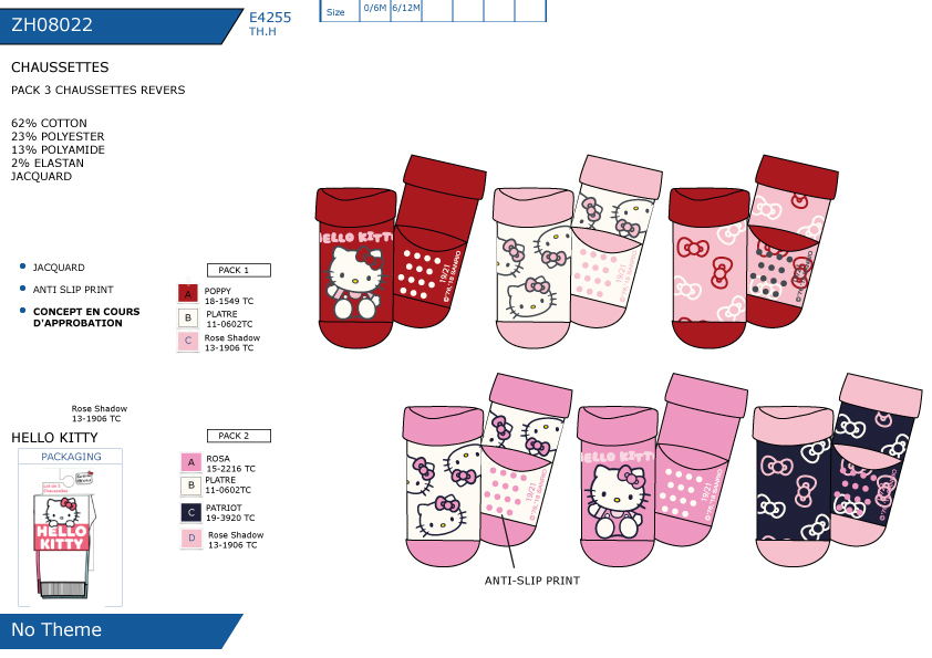 ZH08022 PACK 3 CHAUSSETTES REVERS F 40892
