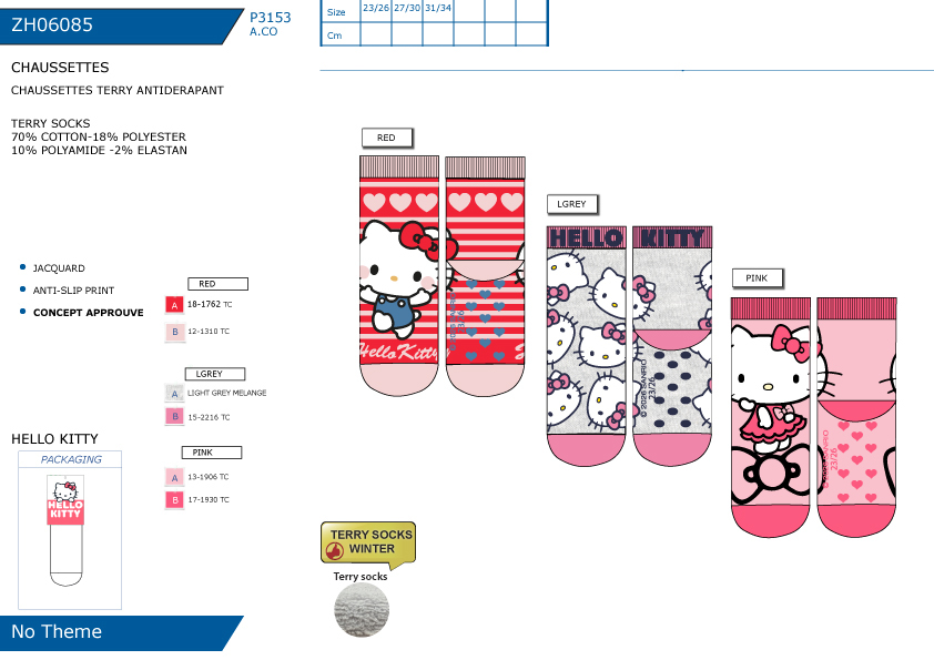 ZH06085 CHAUSSETTES TERRY ANTIDERAPANT F 40892