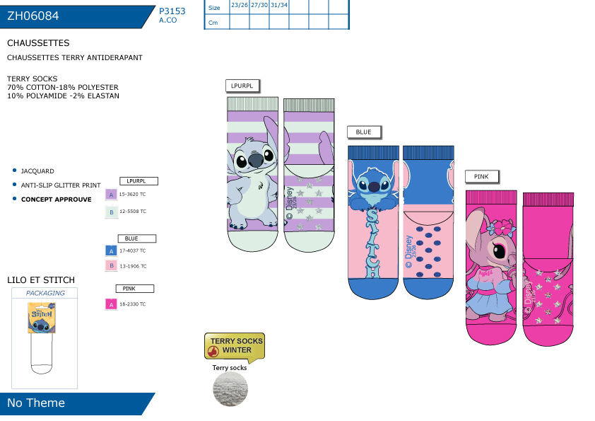 ZH06084 CHAUSSETTES TERRY ANTIDERAPANT F 40892