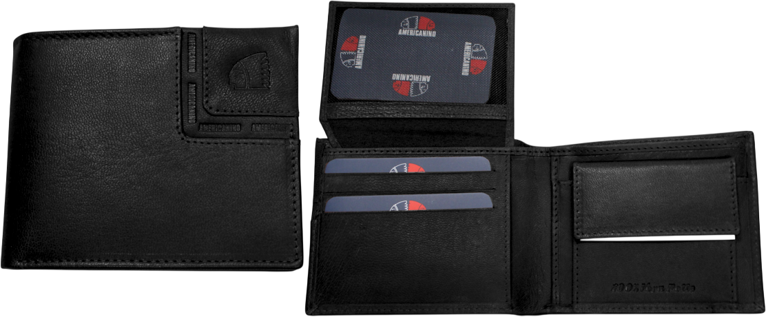 PDK564-9 PORTAFOGLIO UOMO AME NERO 100% VERA PELLE 9x11cm 52248