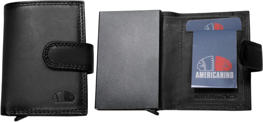 PDK487-92 PORTAFOGLIO UOMO AME NERO 10x7cm 52248