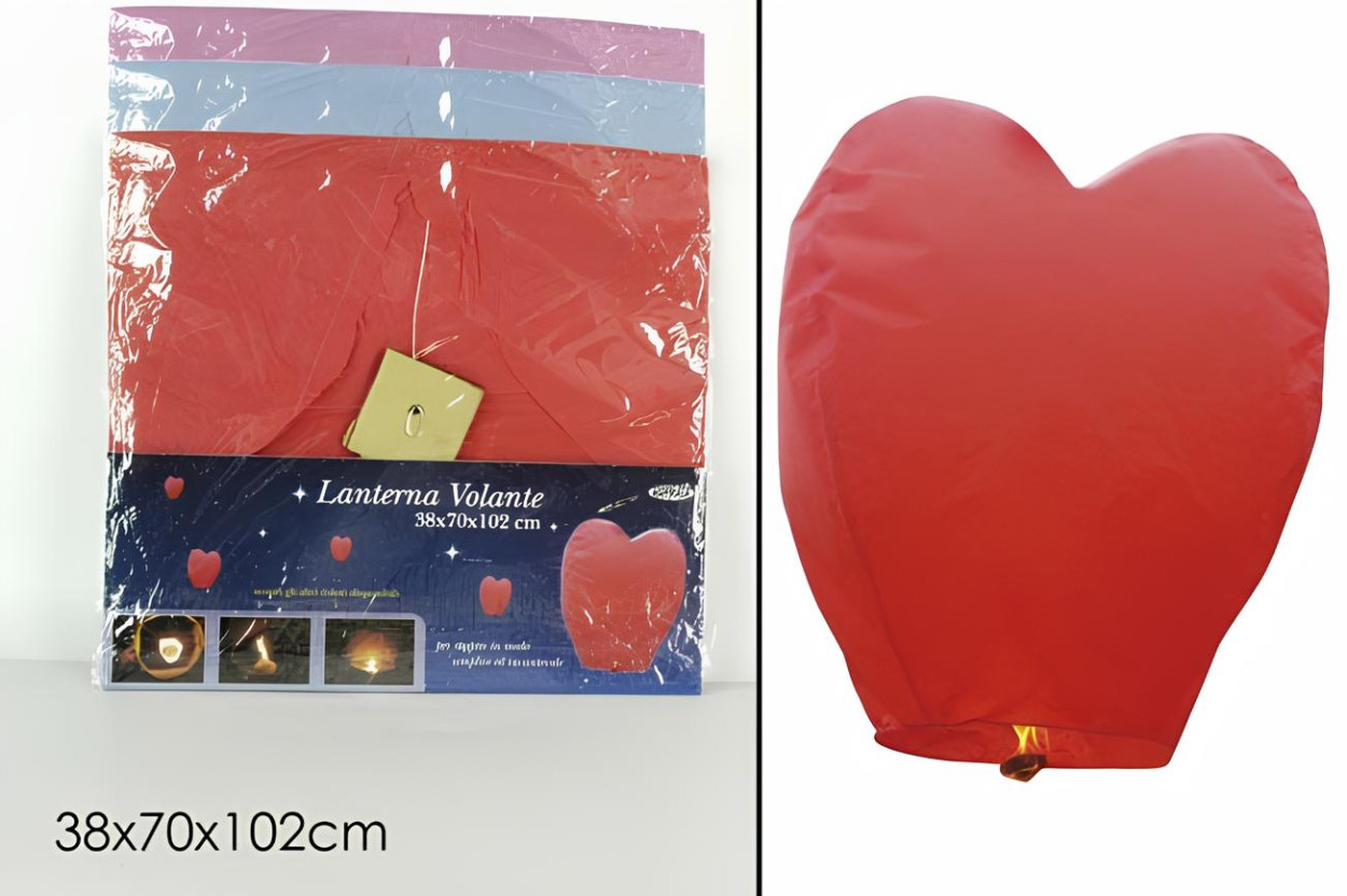 LANTERNA VOL. CUORE 38x70x102 752647 (COLORI ASSORTITI) 40619