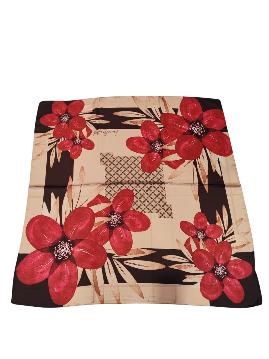 LB26W104-10 FOUL. FIORI CASTELLETTO BORDEAUX 90x90cm 55392