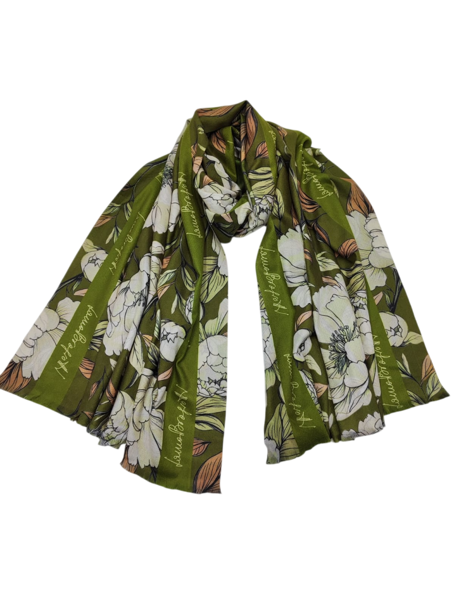 LB26W211-62 SC. FLOWERS VERDE 80x180cm 55392