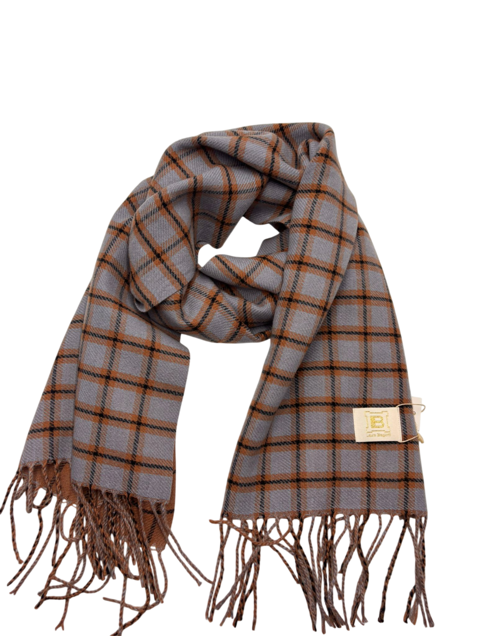 LB26W216-69 SC. CHECK DOUBLE AZZURRO 54x205cm 55392