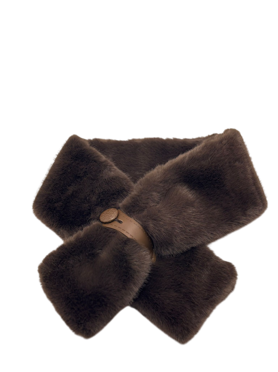 LB26W226-16 SC. FAKE FUR BOTTONE MARRONE 12x190cm 55392