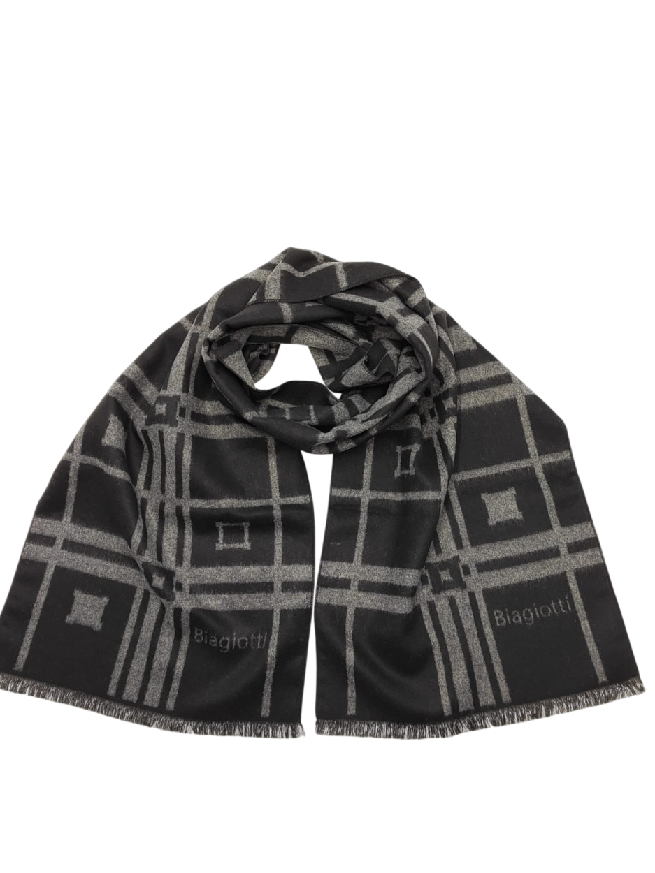 LB26W241-19 SC. UOMO JACQ QUADRI ANTRACITE 33x185cm 55392