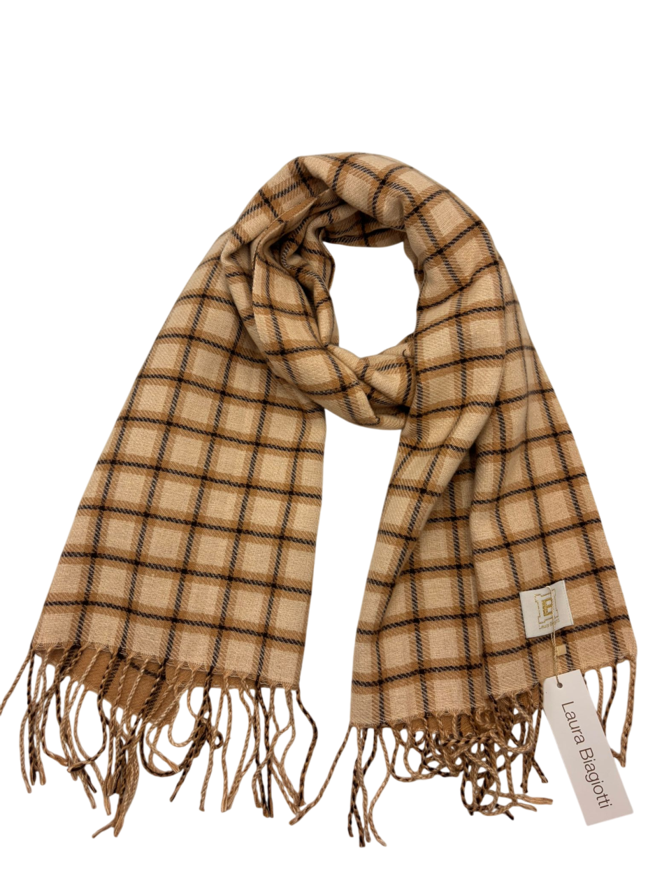 LB26W216-21 SC. CHECK DOUBLE CREMA 54x205cm 55392
