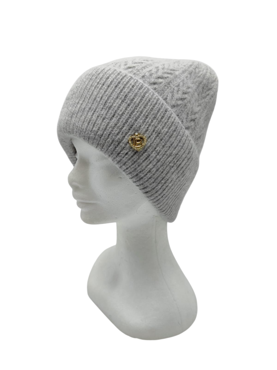 LB26W806-18 CAPP. BERRETTO TRECCE GRIGIO 55392
