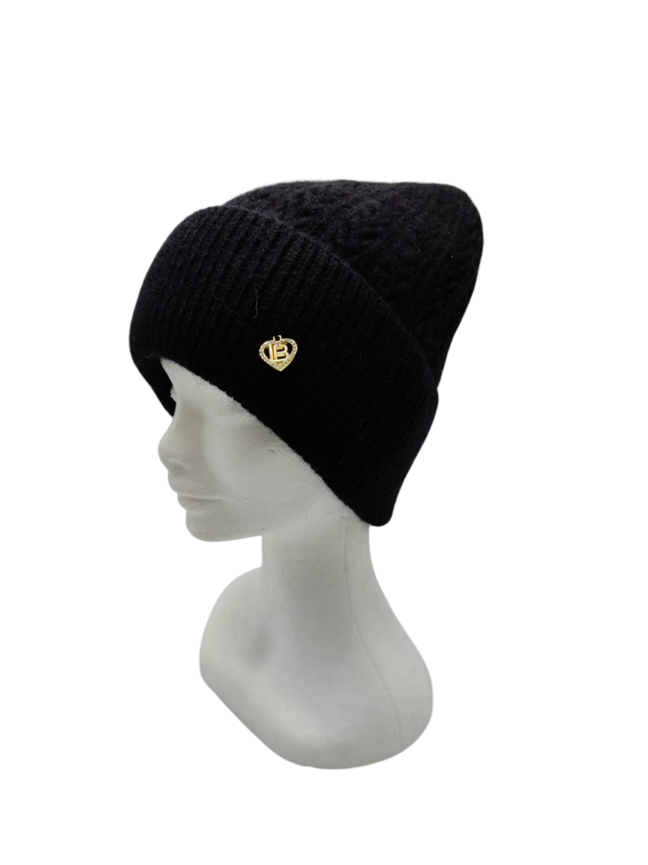 LB26W806-20 CAPP. BERRETTO TRECCE NERO 55392