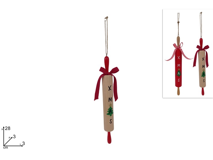 APPENDINO MATTARELLO NATALIZIO IN LEGNO 28cm 453323 40649