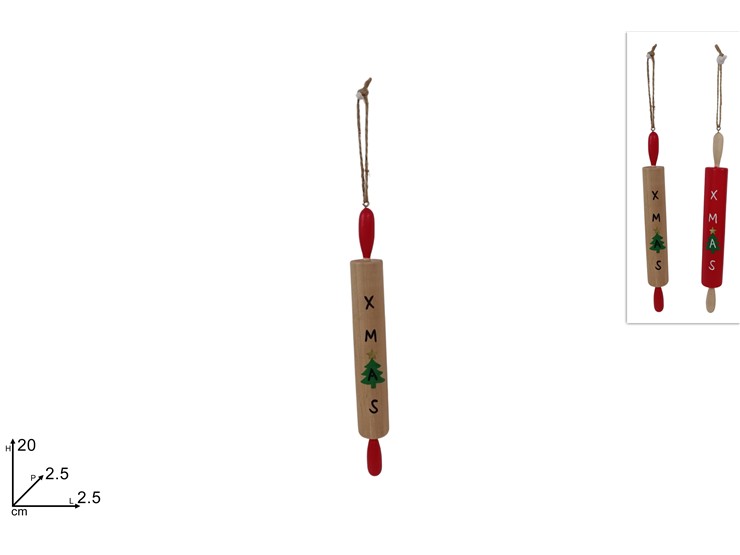 APPENDINO MATTARELLO NATALIZIO IN LEGNO 20cm 453316 40649