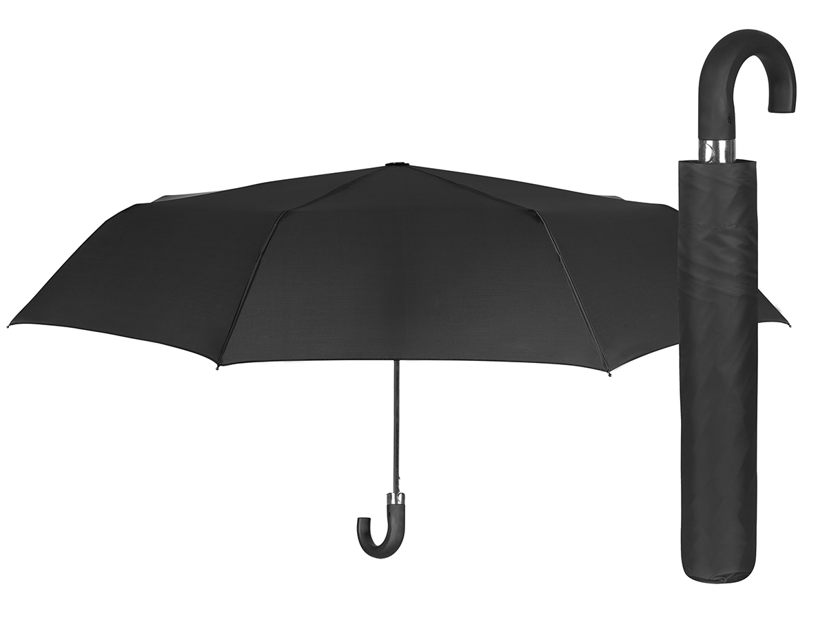 OMBRELLO MINI UOMO 54cm 2sez. AUTOMATIC NERO IMPUGNATURA CURVA 12339 40035