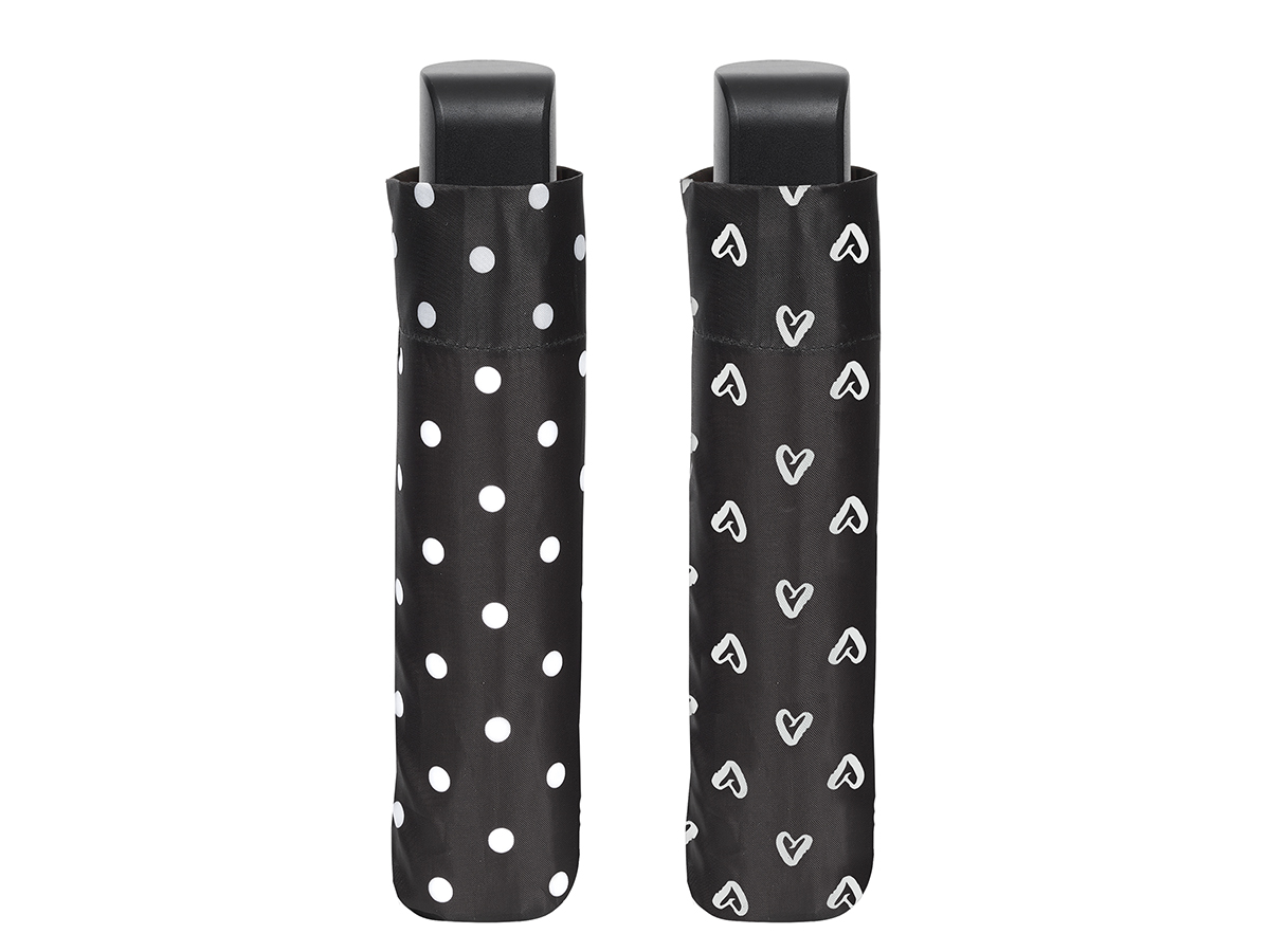 OMBRELLO MINI DONNA 54cm MANUALE BIANCO E NERO 12332 40035