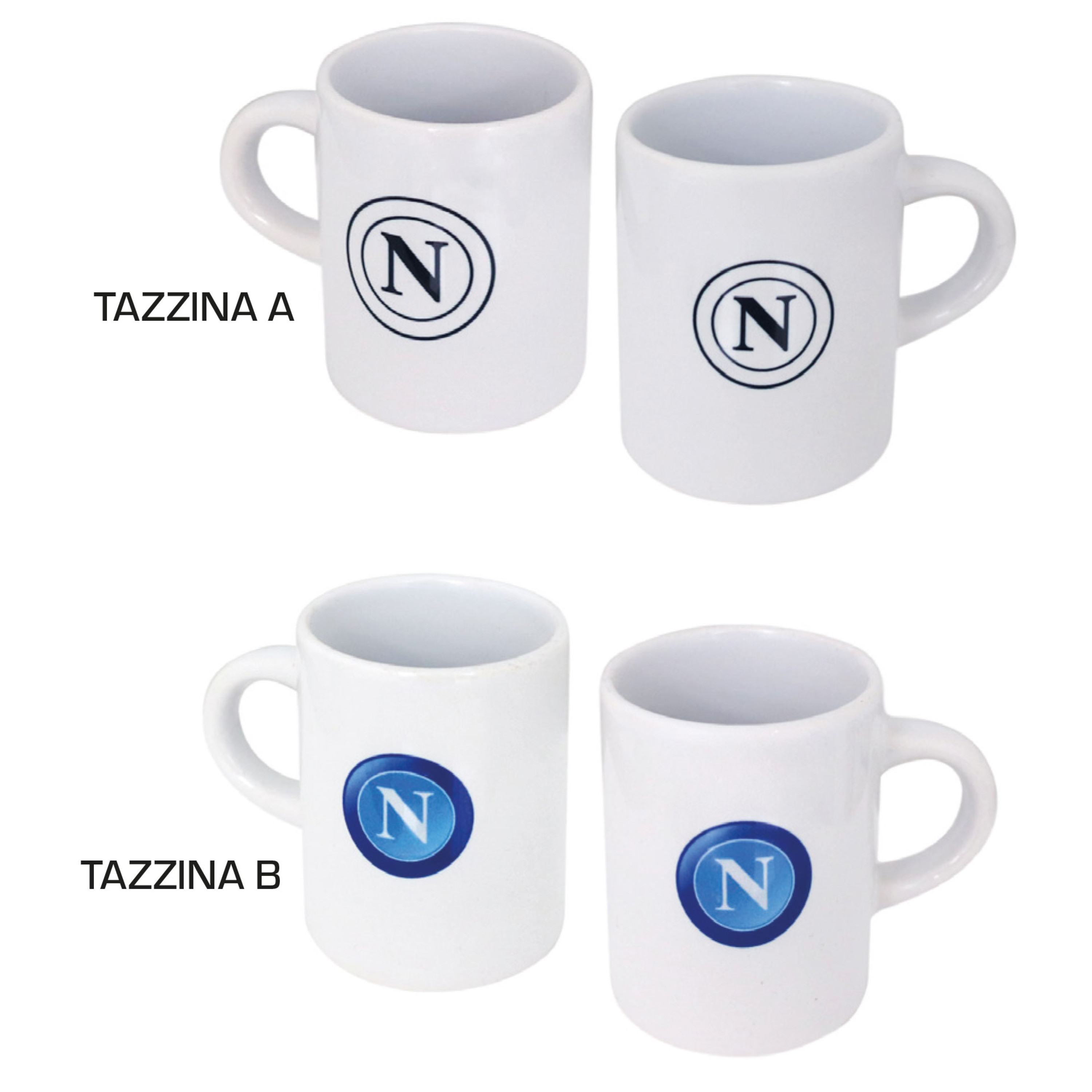 NA1320 SET 2 TAZZINE IN CERAMICA CON STAMPA BIFACCIALE LOGO NERO E LOGO OLD 41426 - Vista 2