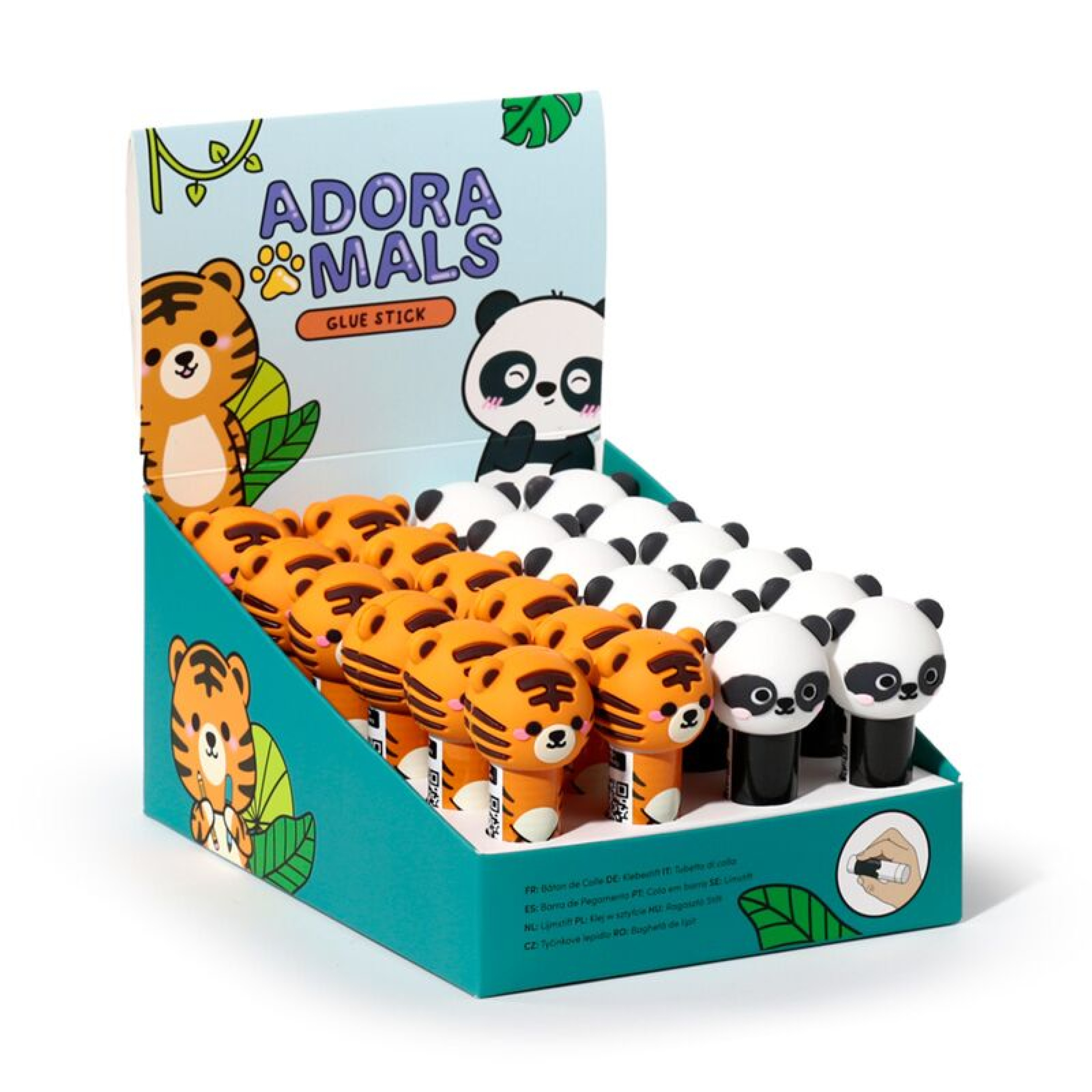 STA376 COLLA STICK TIGRE E PANDA ANIMALI DOLCI SELVATICI ADORAMALS 41273 - Vista 2
