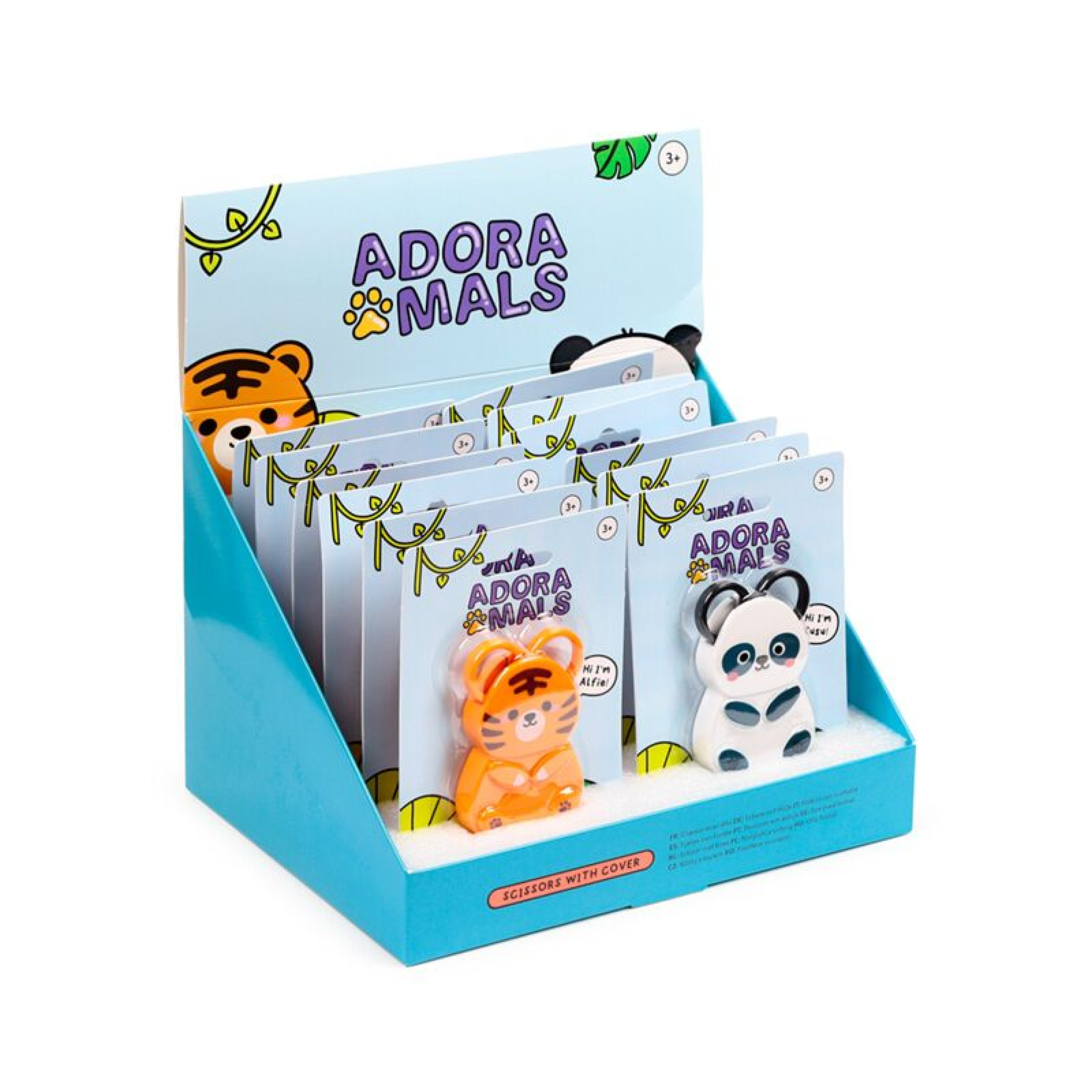 STA394 FORBICI PER BAMBINI CON CUSTODIA E MAGNETE ANIMALI DOLCI SELVATICI ADORAMALS 41273 - Vista 2