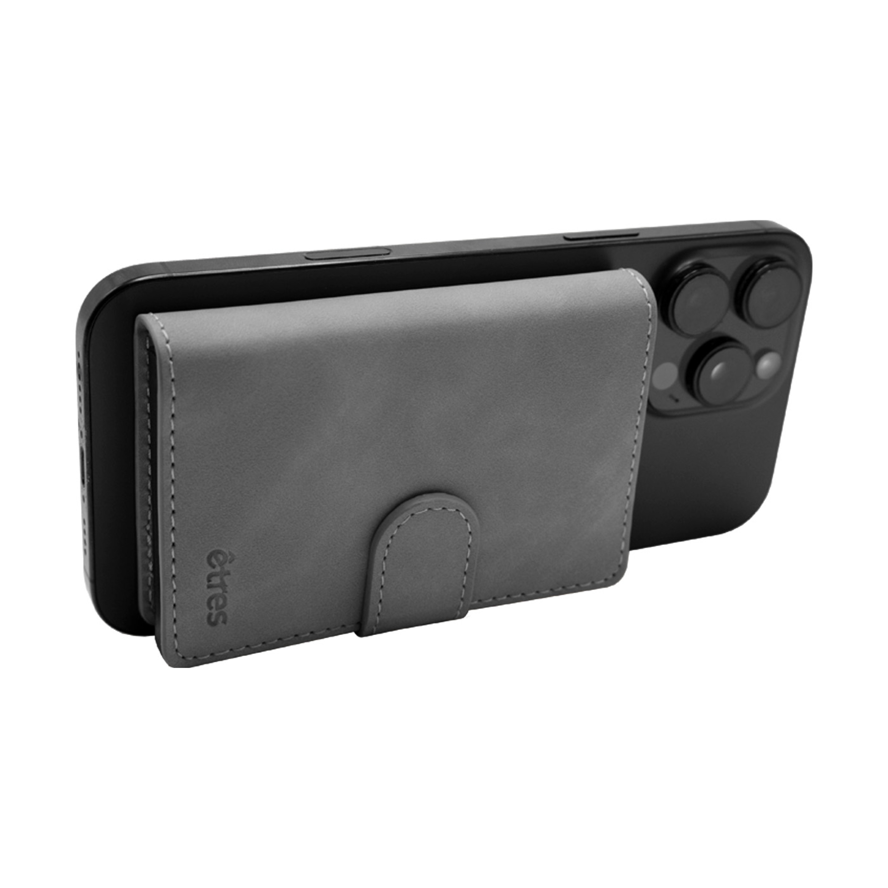 ET-SL002 ETRES SMART WALLET SLIDE PORTACARTE IN METALLO GREY MAGSAFE 41464 - Vista 2