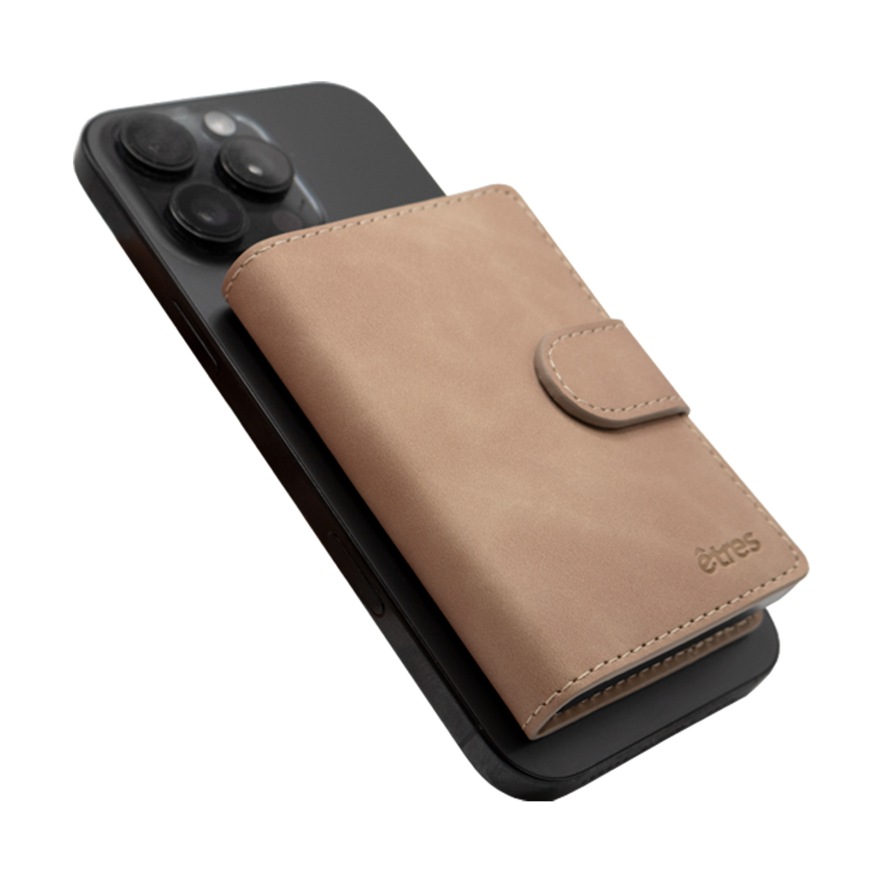 ET-SL004 ETRES SMART WALLET SLIDE PORTACARTE IN METALLO BROWN MAGSAFE 41464 - Vista 2