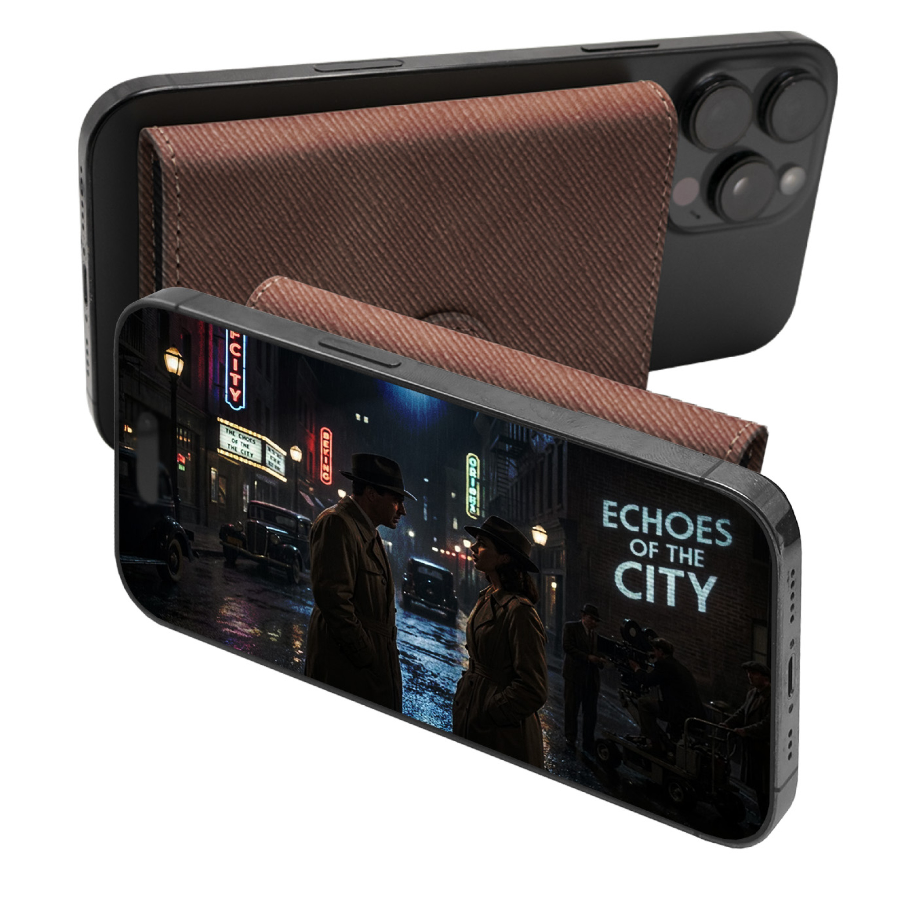 ET-SL009 ETRES SMART WALLET SLIDE PORTACARTE IN METALLO SAFFIANO DARK BROWN 41464 - Vista 2