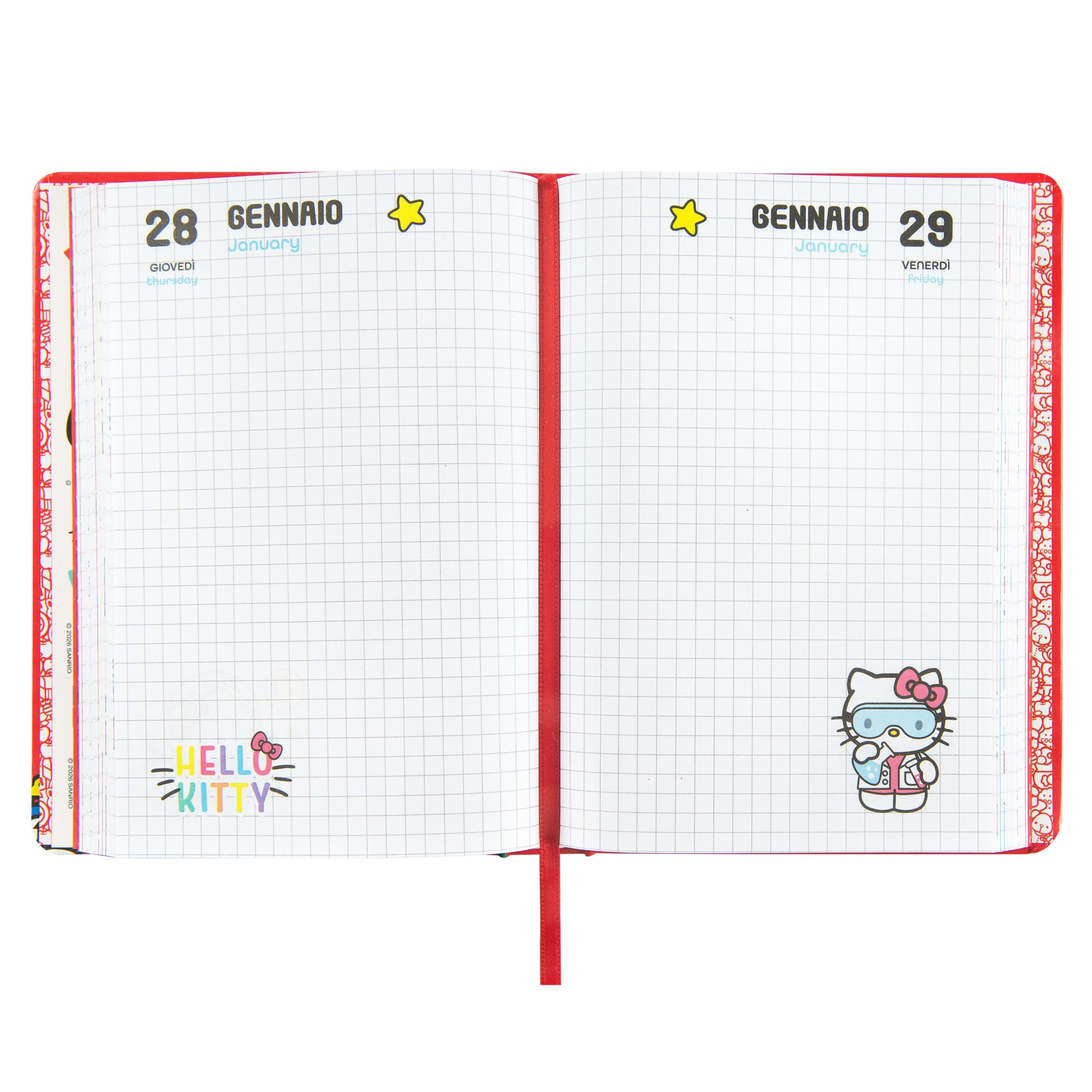 SUPERDIARIO STD DATATO RED HELLO KITTY 76189RD 41349 - Vista 2