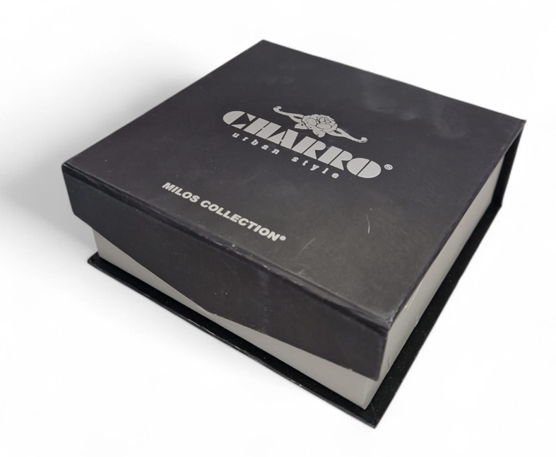 CINTURA PELLE 030 CHARRO BOX BLU CLASSICO 40086 - Vista 2