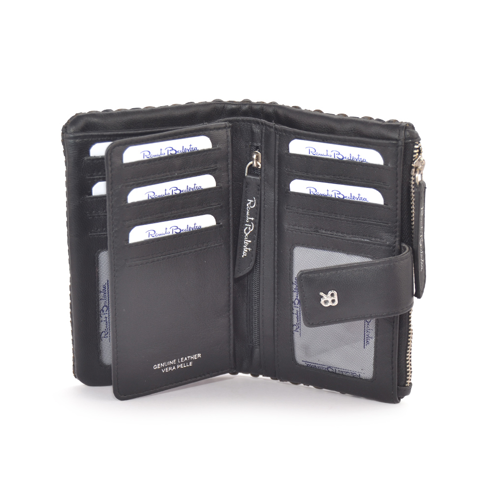 2225/IBIS NE PORTAFOGLI UOMO PELLE NERO 16,5×10,5×4cm 41233 - Vista 3