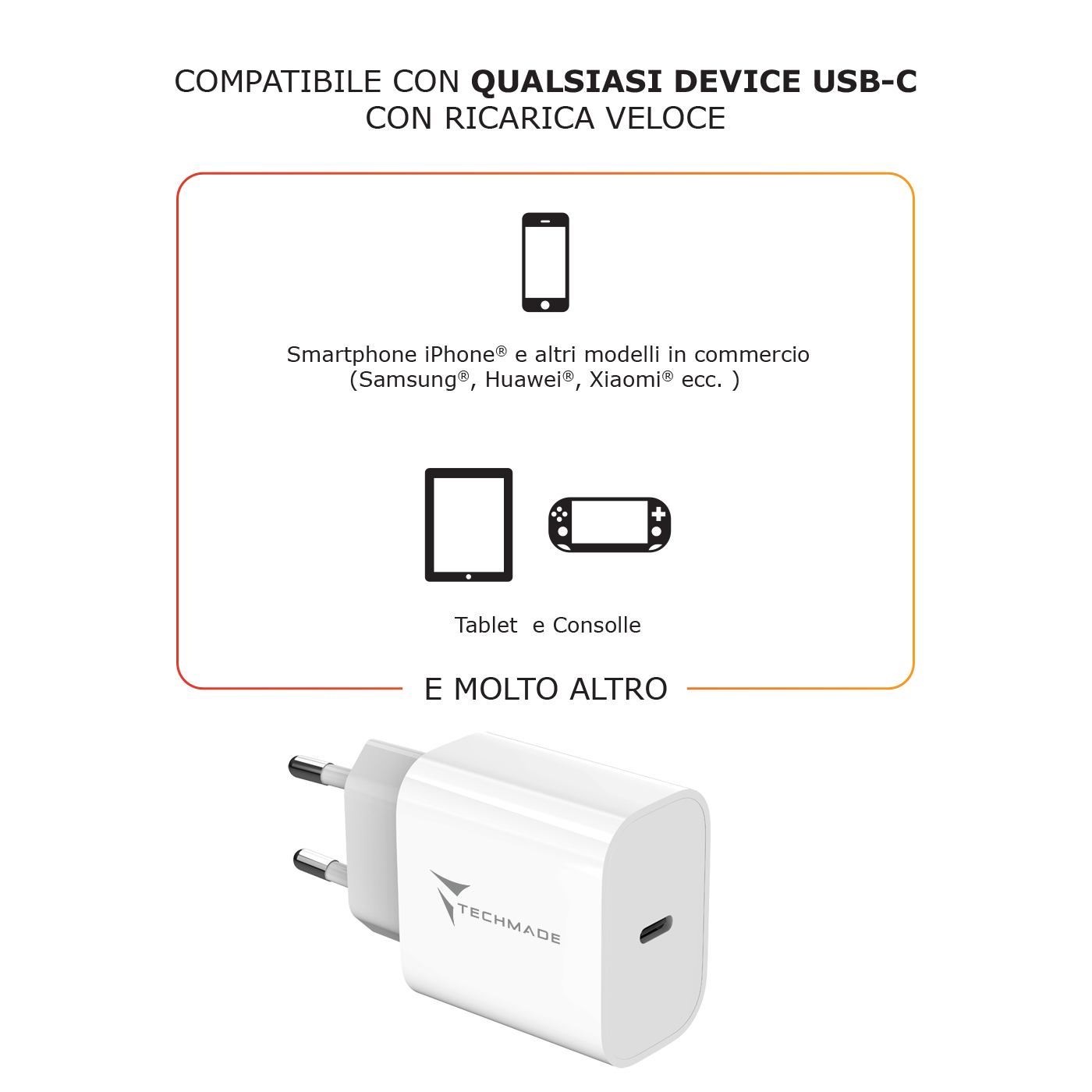 TM-381B TECHMADE CARICABATTERIE 20W CON UNA PORTA USB-C OUTPUT 41464 - Vista 4