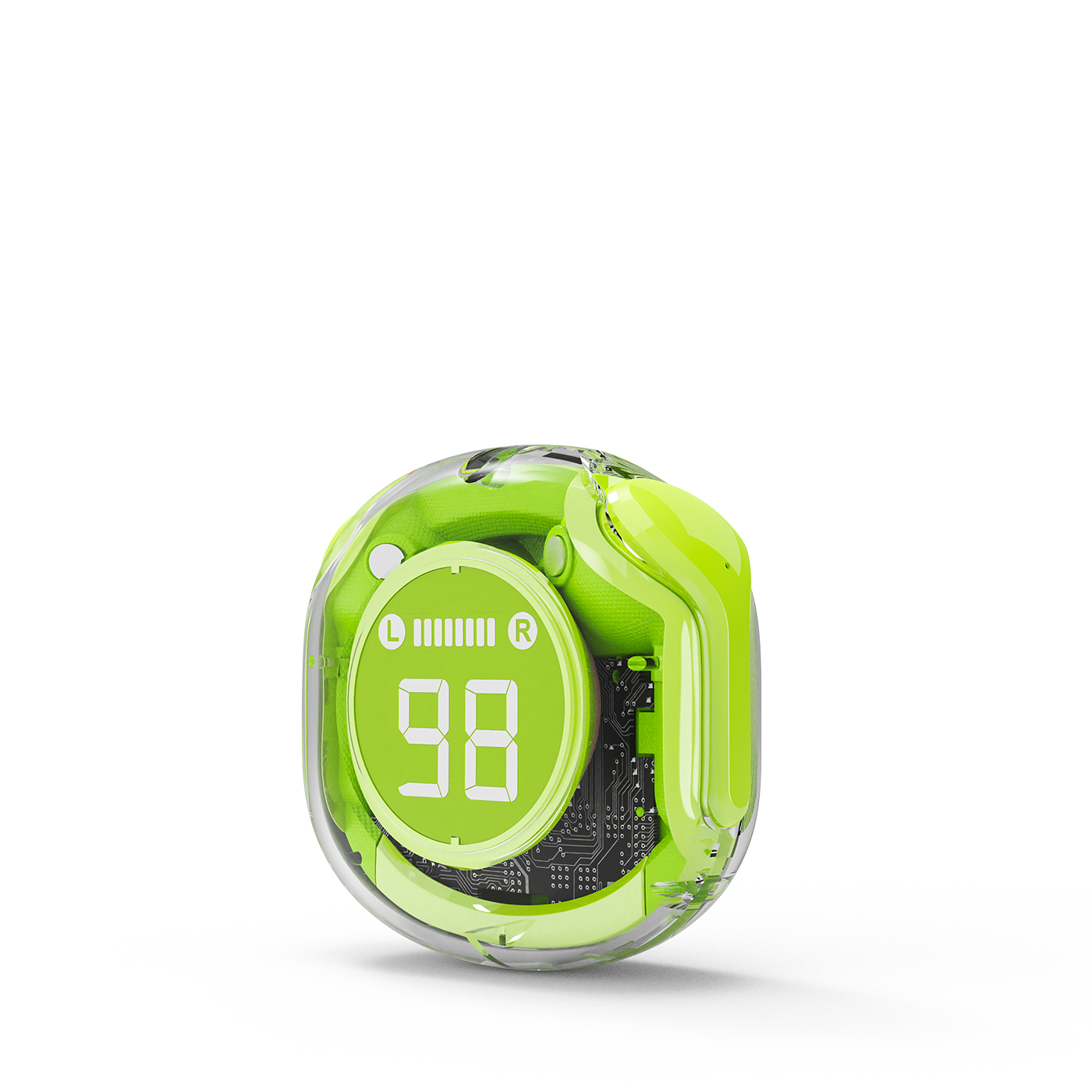TWST-01-G TECHMADE GEMBIRD AURICOLARI IN-EAR TWS TRASPARENTI VERDE 41464 - Vista 2