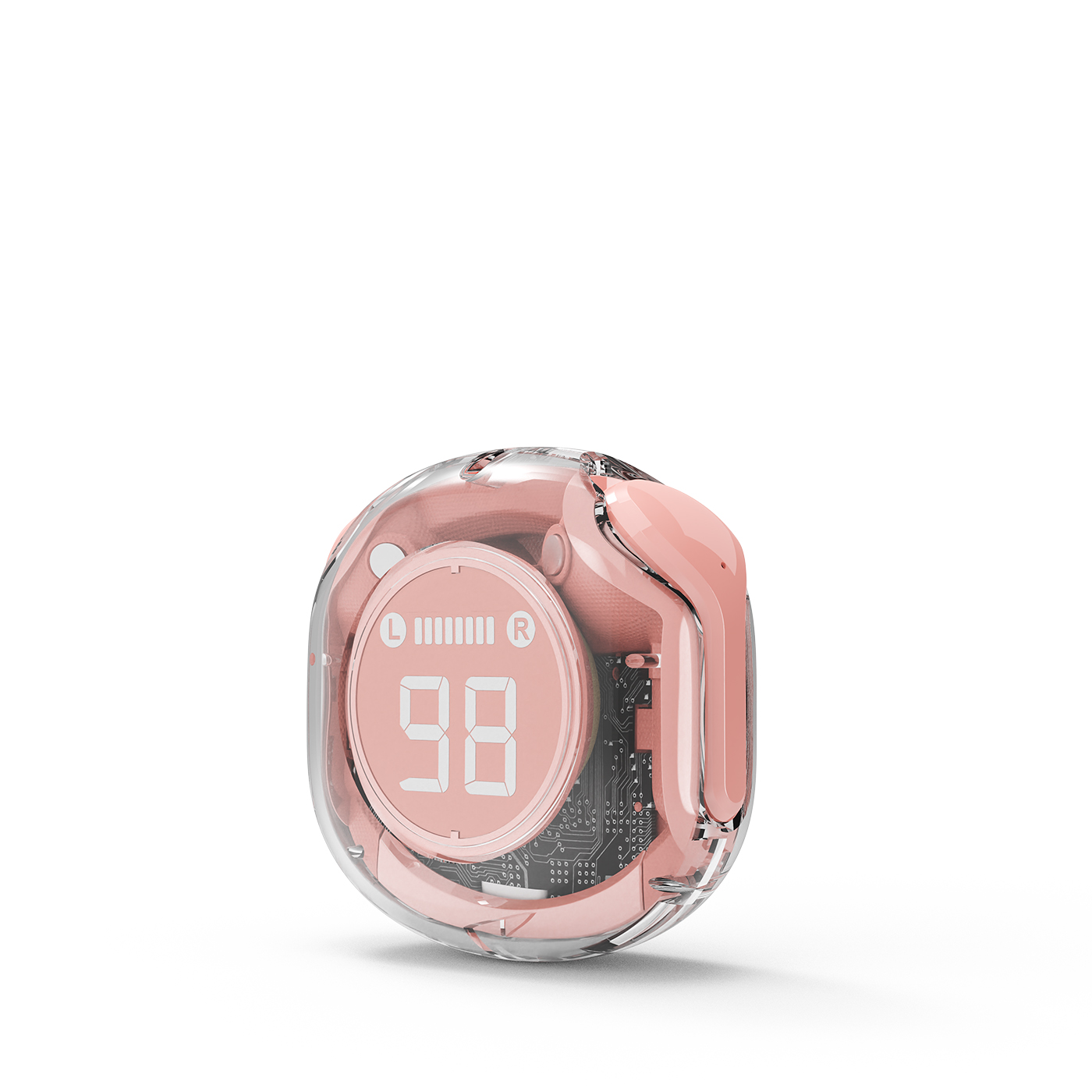 TWST-01-PK TECHMADE GEMBIRD AURICOLARI IN-EAR TWS TRASPARENTI ROSA 41464 - Vista 2