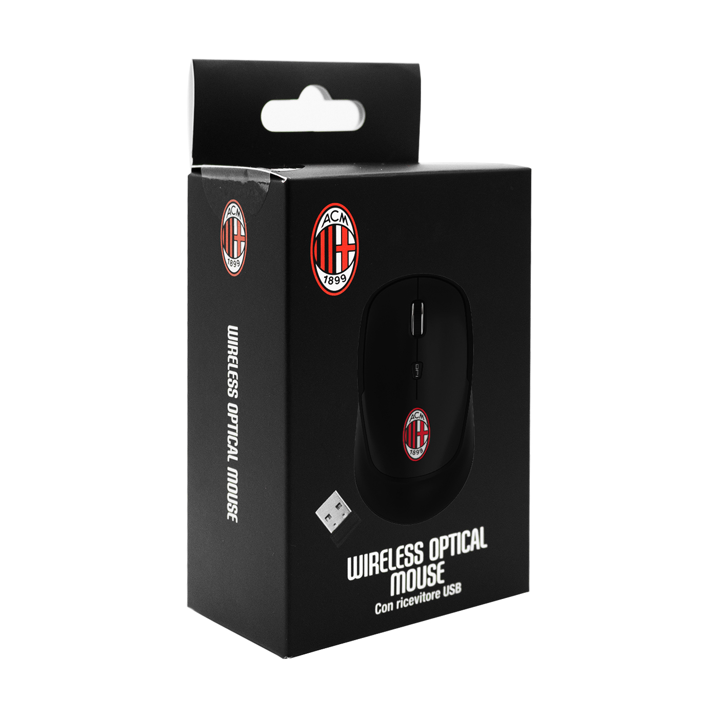TM-XJ35-MILBK TECHMADE MOUSE SENZA FILO UFFICIALE MILAN NERO 41464 - Vista 2