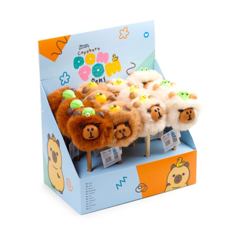PEN351 PENNA CON TOPPER POMPON PELUCHE CAPIBARA 41273 - Vista 2