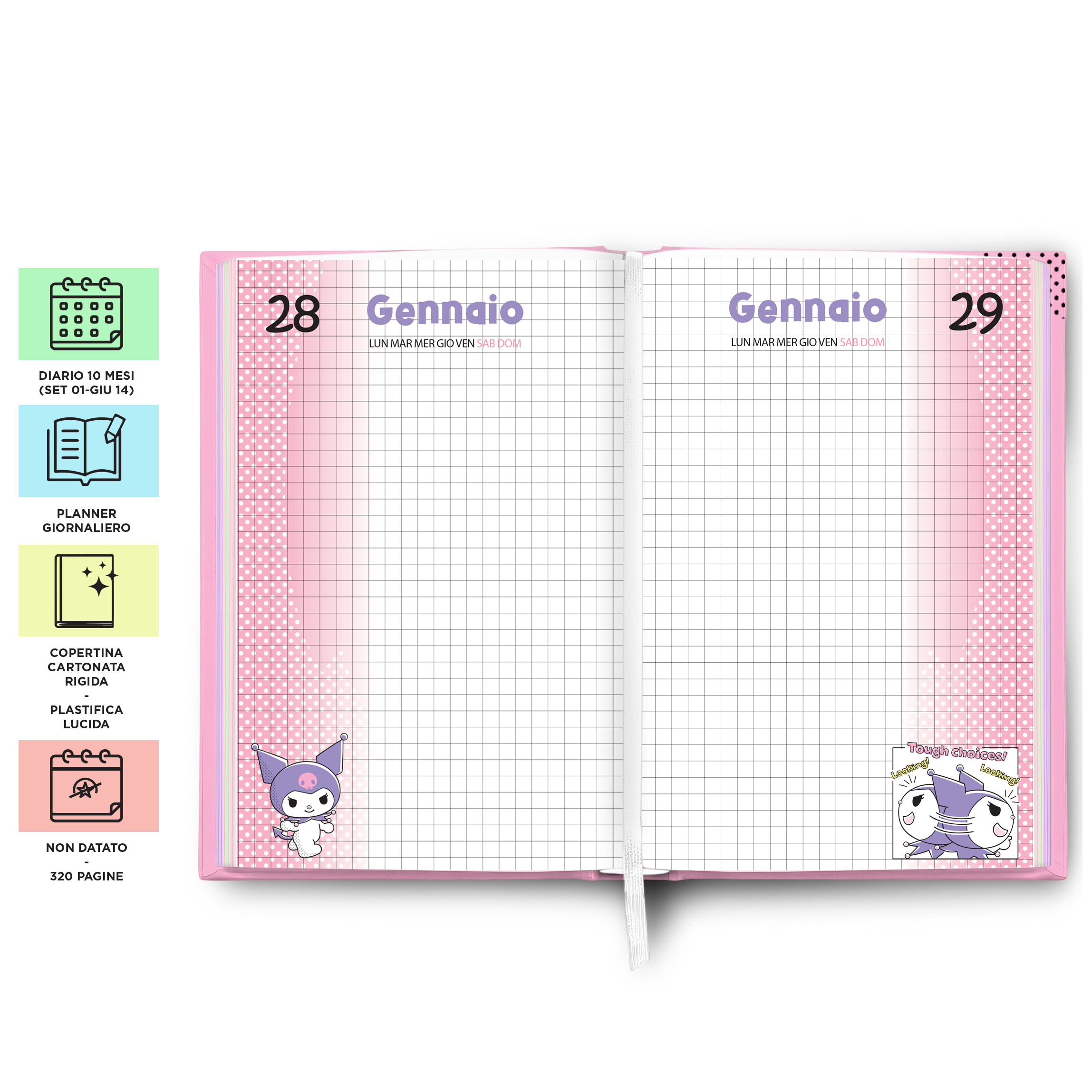 KU910000 KUROMI 26 DIARIO TWEEN 19,5x15cm 40720 - Vista 2