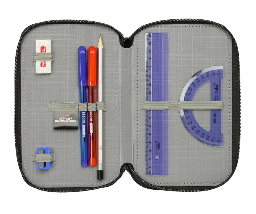 TRIPLE FILLED PENCIL CASE 37 PCS K-POP DEMON HUNTERS 442675857 41177 - Vista 4