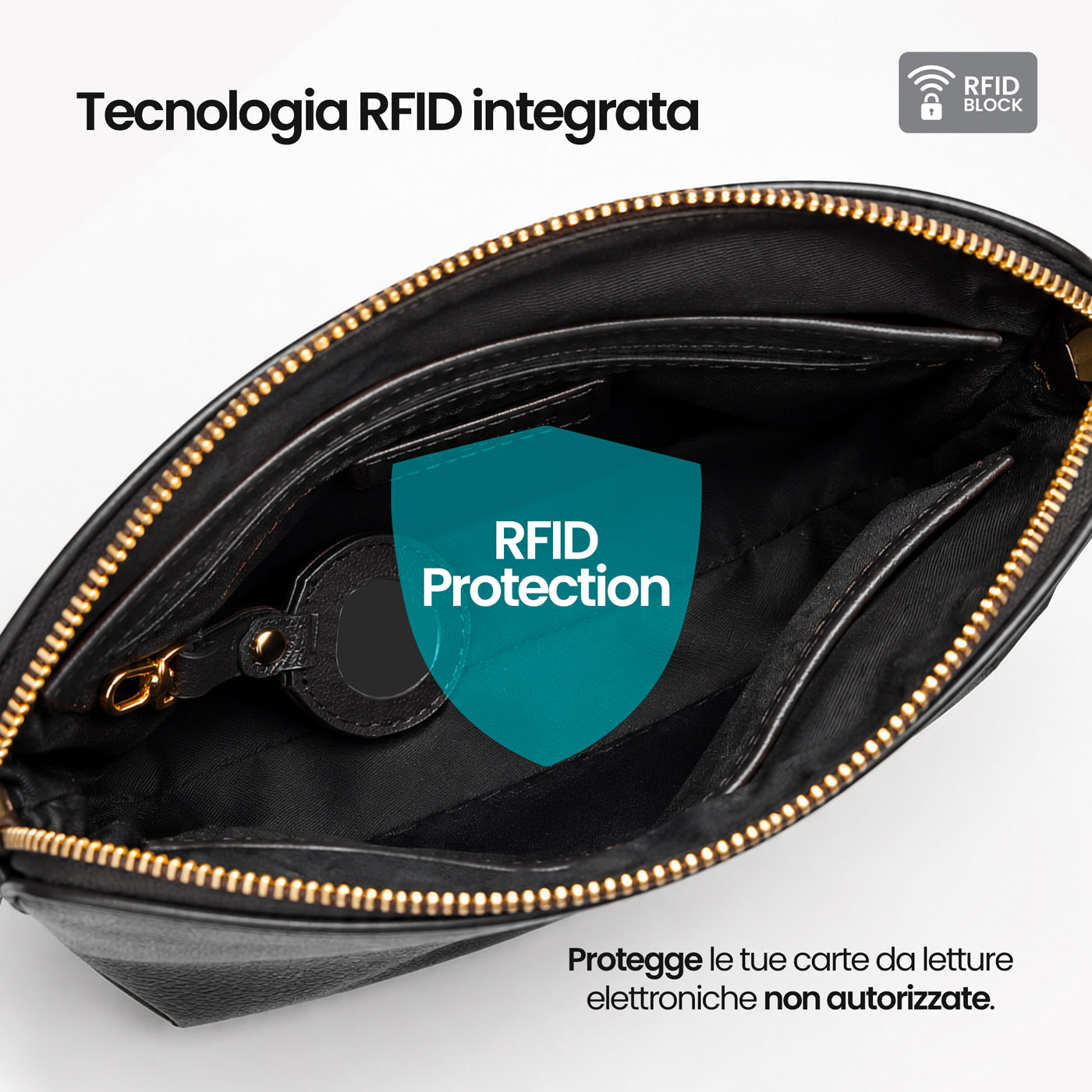 ET-AU001 ETRES BORSA DONNA HANDBAG BLACK CON RFID E TAG NON INCLUSO 41464 - Vista 2