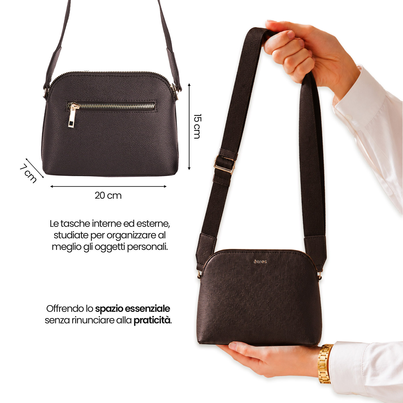 ET-AU002 ETRES BORSA DONNA HANDBAG BROWN CON RFID E TAG NON INCLUSO 41464 - Vista 5