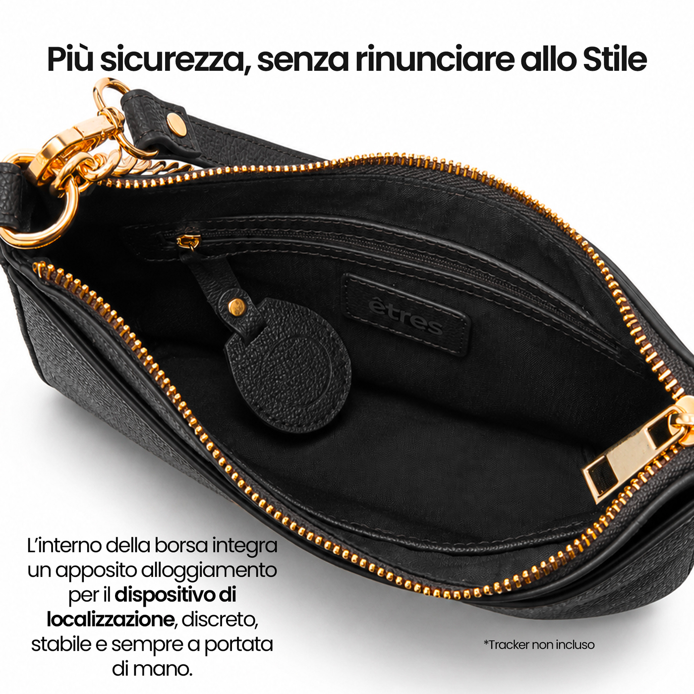 ET-LU001 ETRES BORSA DONNA HANDBAG BLACK CON RFID E TAG NON INCLUSO 41464 - Vista 3